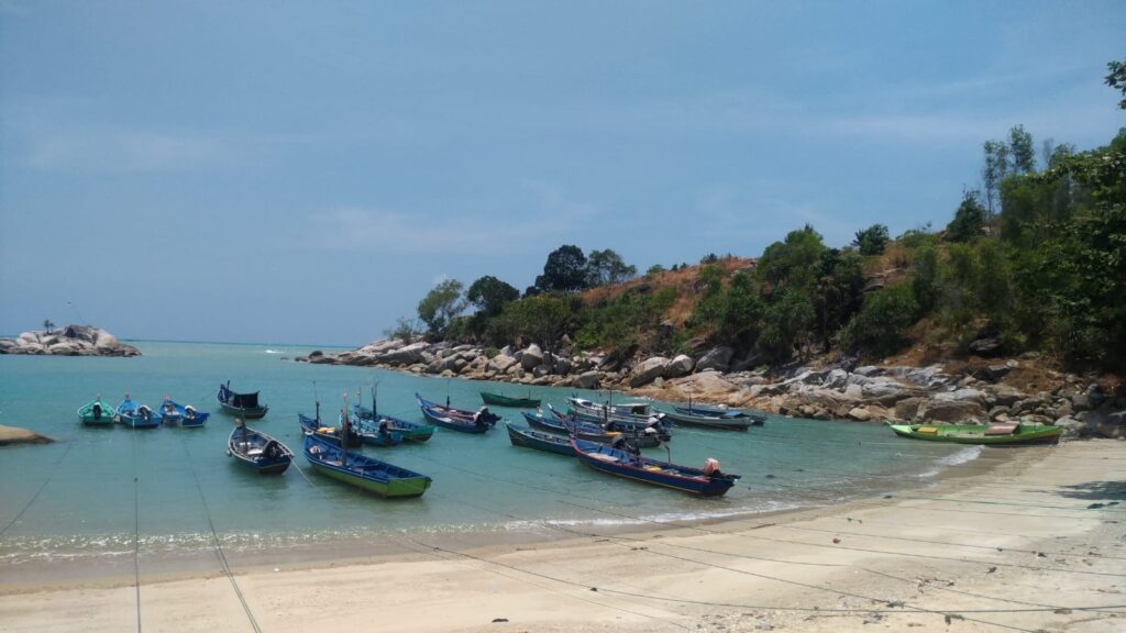 Fishing boats on Matras Beach Bangka Belitung