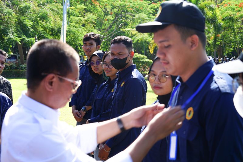 KKN Mahasiswa Universitas Mataram, Nusa Tenggara Barat, bertema Desa Tangguh Bencana. (Foto: Unram)