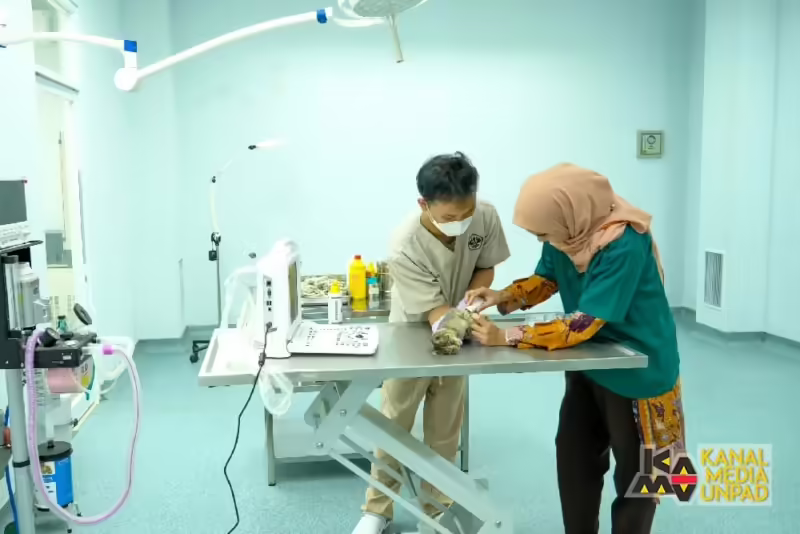 Pembukaan layanan pemeriksaan kesehatan hewan untuk umum di RS Hewan Unpad ditandai dengan vaksinasi rabies gratis.