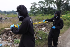 Penyelidikan radiasi di Kawasan Industri Modern (KIM) Cikande, Serang, Banten, (Kementerian Lingkungan Hidup)